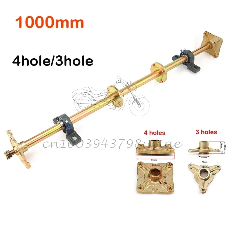 

1000 мм 3/4 отверстия задняя ось в сборе с подшипником звездочки, ступица колеса подходит для DIY UTV ATV Buggy, аксессуары для велосипеда