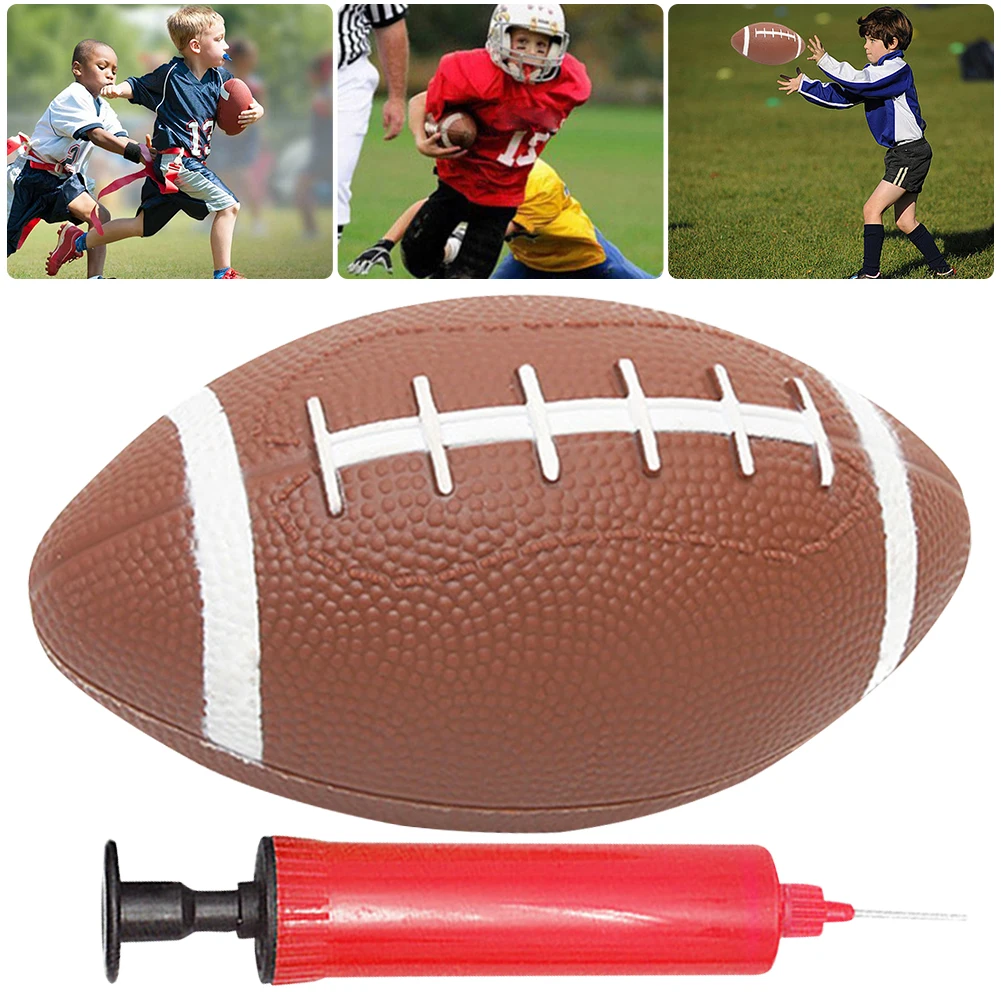 

Teenagers Rugby Ball Child Footballs Inflatable Small Rugby Ball with Inflator Children Game Ball for Children Teaching