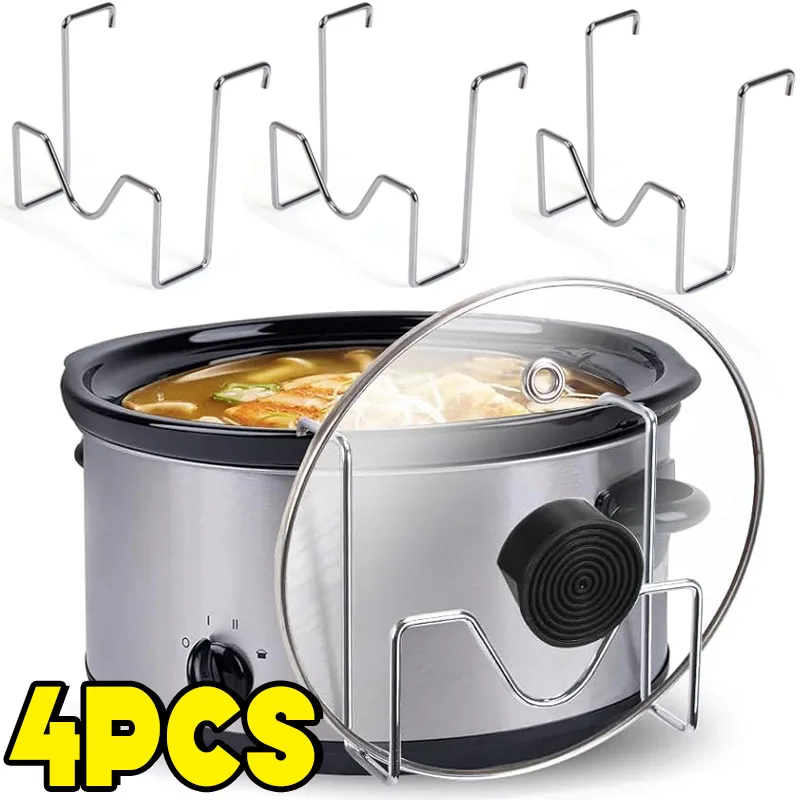 Suporte/Organizador de Tampas para Panela de Cozedura Lenta (1/4 Peças) em Aço Inoxidável – Liberte Suas Mãos na Cozinha