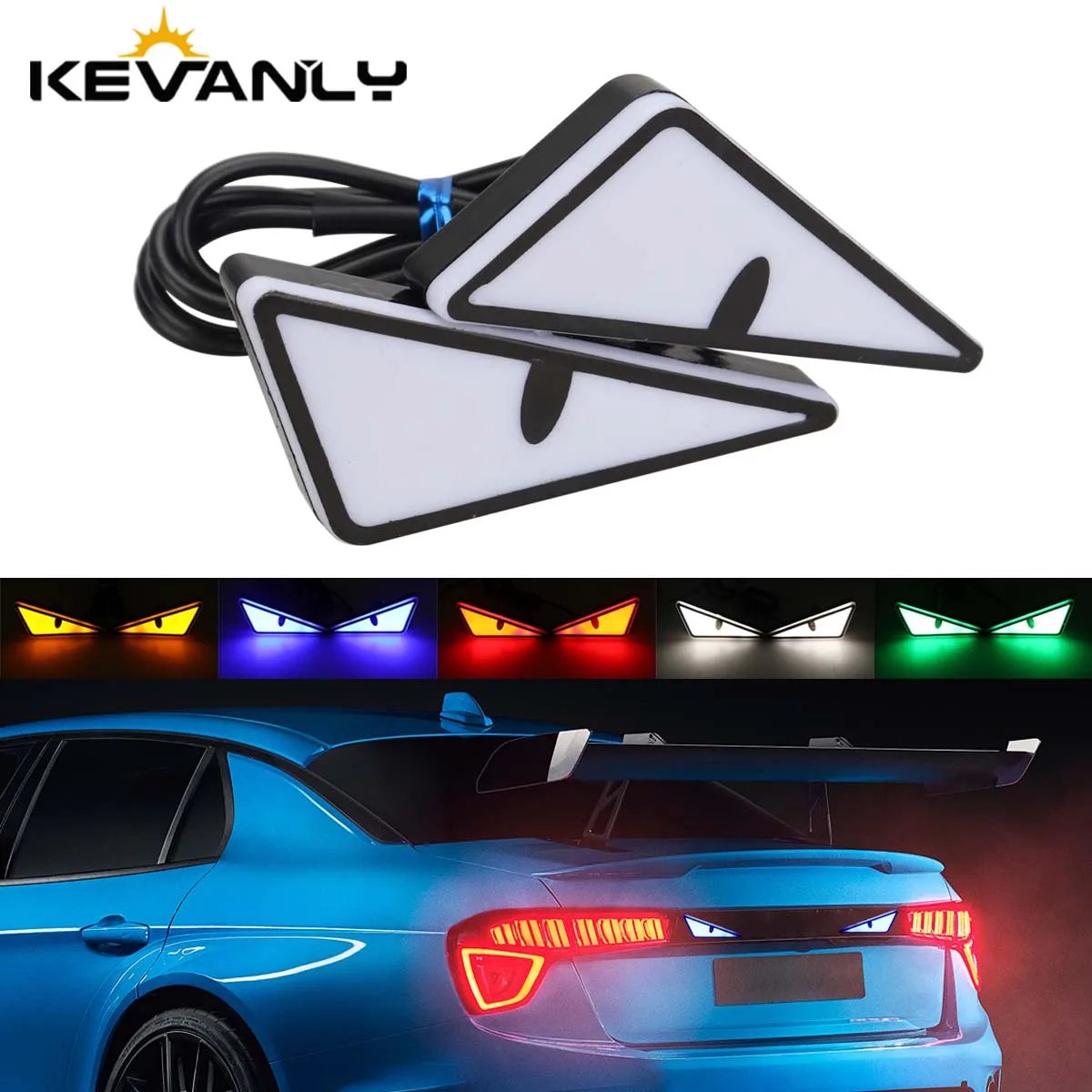 2pcs LED Devil's Eye License plate light Headlight For Car Motorcycl Universal Modified Decoration single light car Accessories