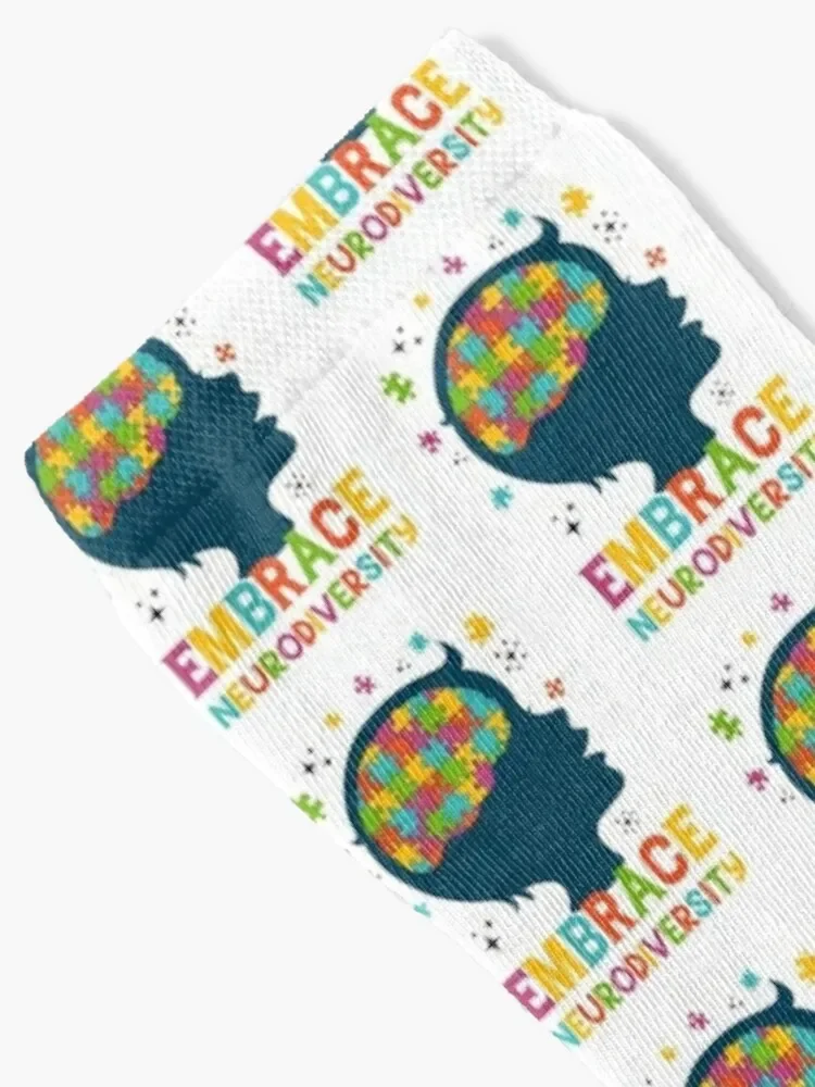 Embrace Neurodiversity Autism Brain, Autistic Pride, ADHD, Special Ed Teacher Social Worker Special Needs Mom Autism ABA Socks