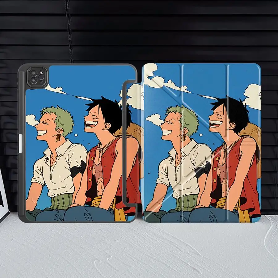 

Чехол-подставка Ones P-Pieces Luffy Zoro для планшетов iPad Pro 2025, Mini 6, 7, Air 4, 5, M3, M2, 1, 2, M4, 11 дюймов, Pro 11-го, 10-го, 9-го, 8-го поколений