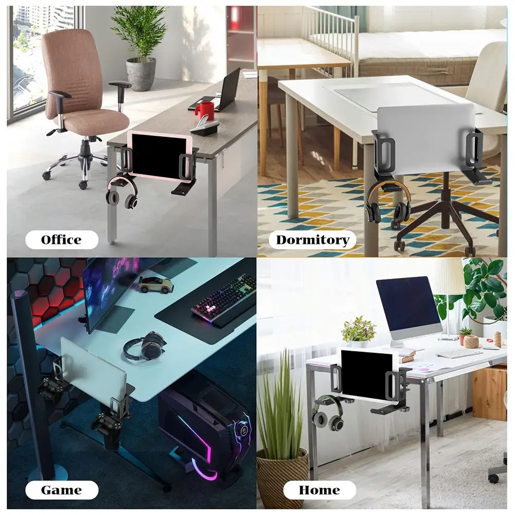 Estante de escritorio para debajo del escritorio, bandeja de soporte de carga plegable ajustable, organizador de escritorio, soporte de almacenamiento para I J3K6