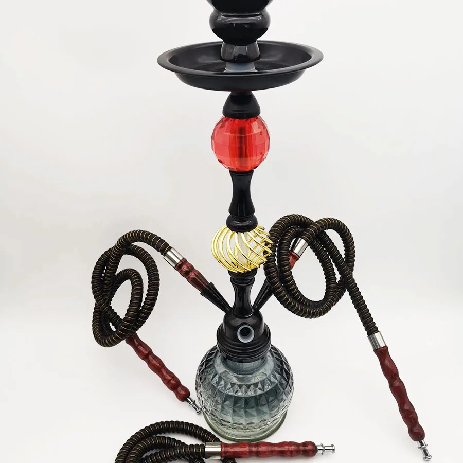 Arabia Hookah Set Large 3 Tube Shisha Glass Bottle Ceramic Bowl Hose Water Pipe Bar KTV Hookah Accessories Birthday Gift Decora