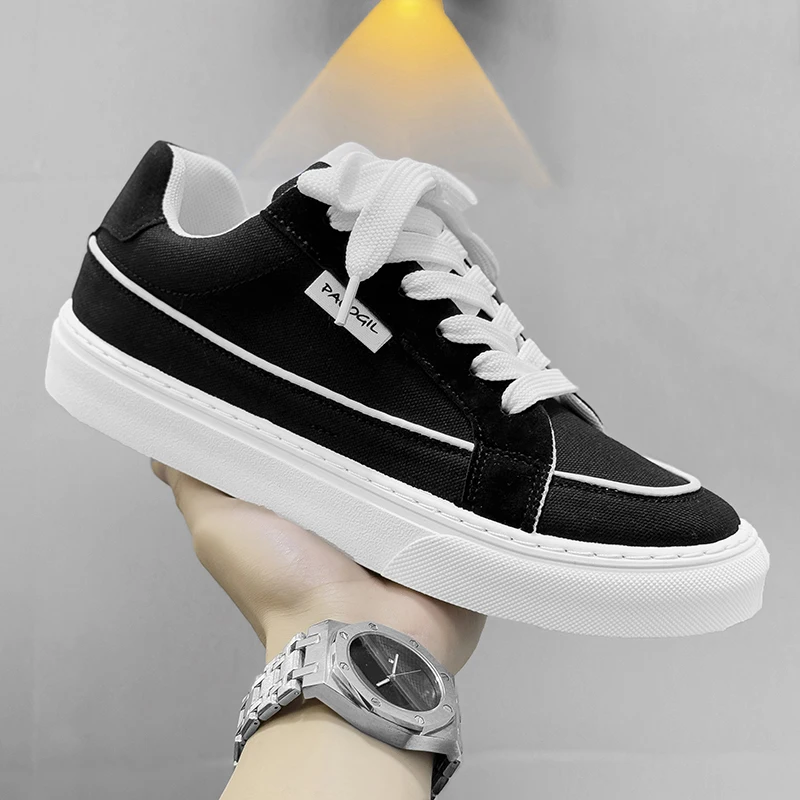 

New canvas shoes for men, trendy shoes for men, casual men's shoes for students, Korean version, lace up low top board shoes for