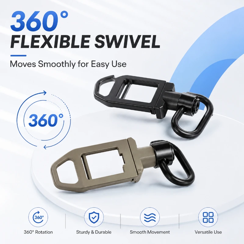 Outdoor Lanyard Quick‑Detach Hanging Buckle 20mm Rail Strap Adapter Swivel D‑ring Connector