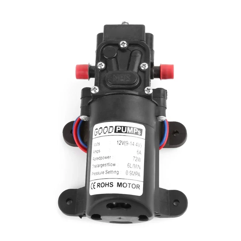 

DC 12V 130PSI 6L/Min Water High Pressure Diaphragm Water Pump Self Priming Pump Automatic Switch 72W