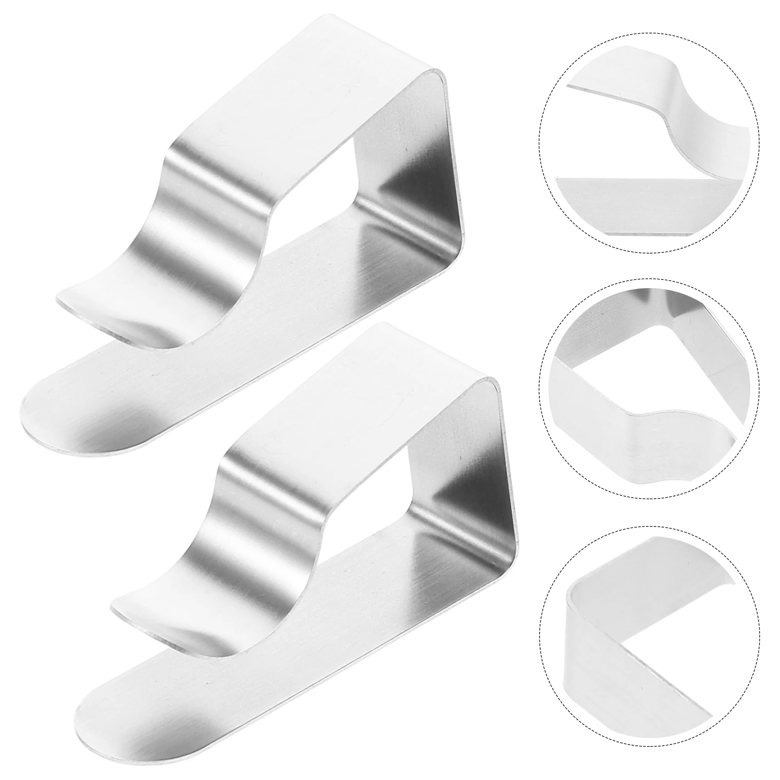 

8Pcs Stainless Steel Trapezoid Shape Tablecloth Grips One-Piece Holders No Slip Design for Picnics Parties Table Clamp