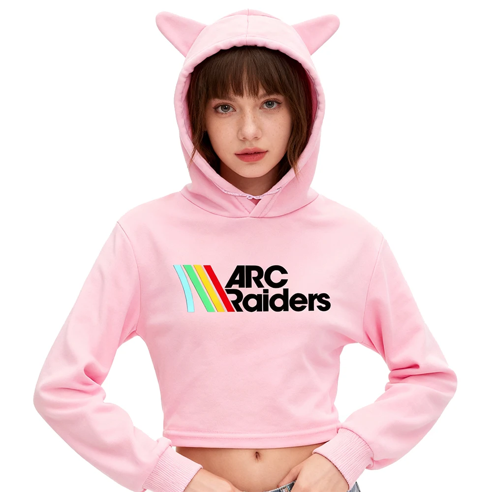 

Толстовка с логотипом ARC Raiders, новинка 2025, игровой товар, толстовка с капюшоном и кошачьими ушками, укороченный топ с длинными рукавами, женская одежда
