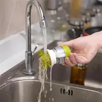 Kitchen Cleaning Brush, Multifunctional Pressing Automatic Liquid Dishwasher, Dish Scrubber with Soap Dispenser Clean Tools - Image 5