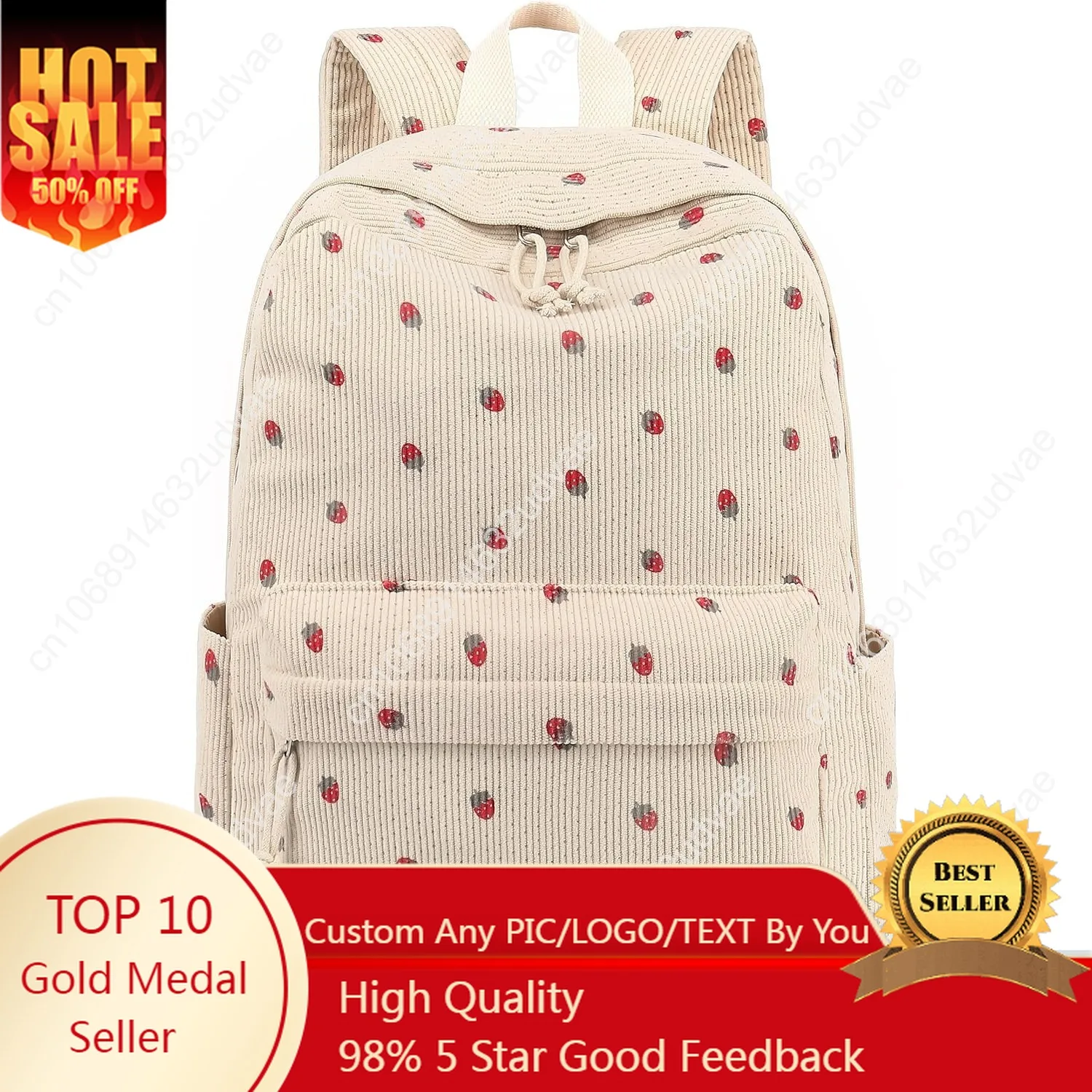 

School Backpack for Teen Girls Bookbags Elementary High School Corduroy Laptop Bags Women Travel Daypacks