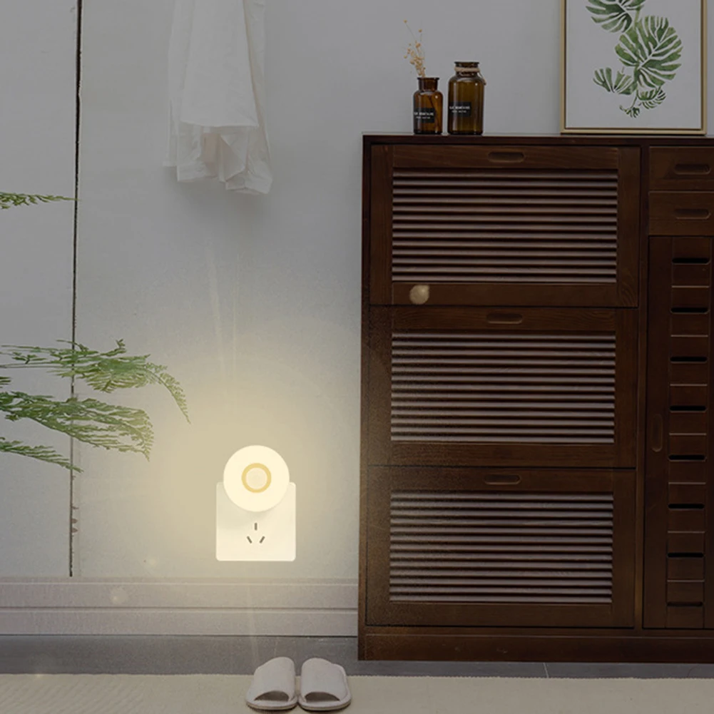 LED Motion Sensor Night Lights Energy Saving Plug In Wall Infrared Sensing Intelligent Night Lamp for Bathroom Bedroom