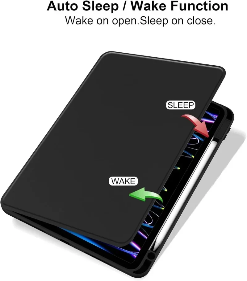 حافظة دوران 360 لجهاز Ipad A16 11th 2025 Air 11 Pro 12.9 13 2024 غطاء حامل القلم الرصاص Ipad 10.2 9.7 Air 2 3 4 Mini 6 7 Stand capa