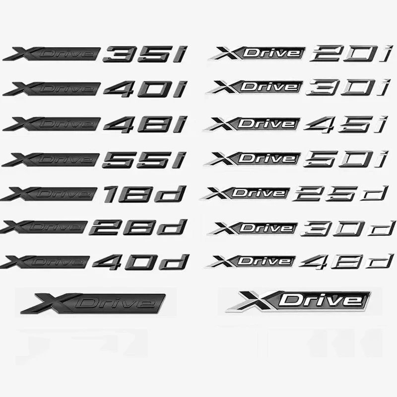 

3D XDrive 20d 35i 28d 30d 35d 30i 20i 48d 50d Letter Logo Car Rear Trunk Badge Emblem Decal Sticker For BMW X1 X2 X3 X4 X5 X6 X7