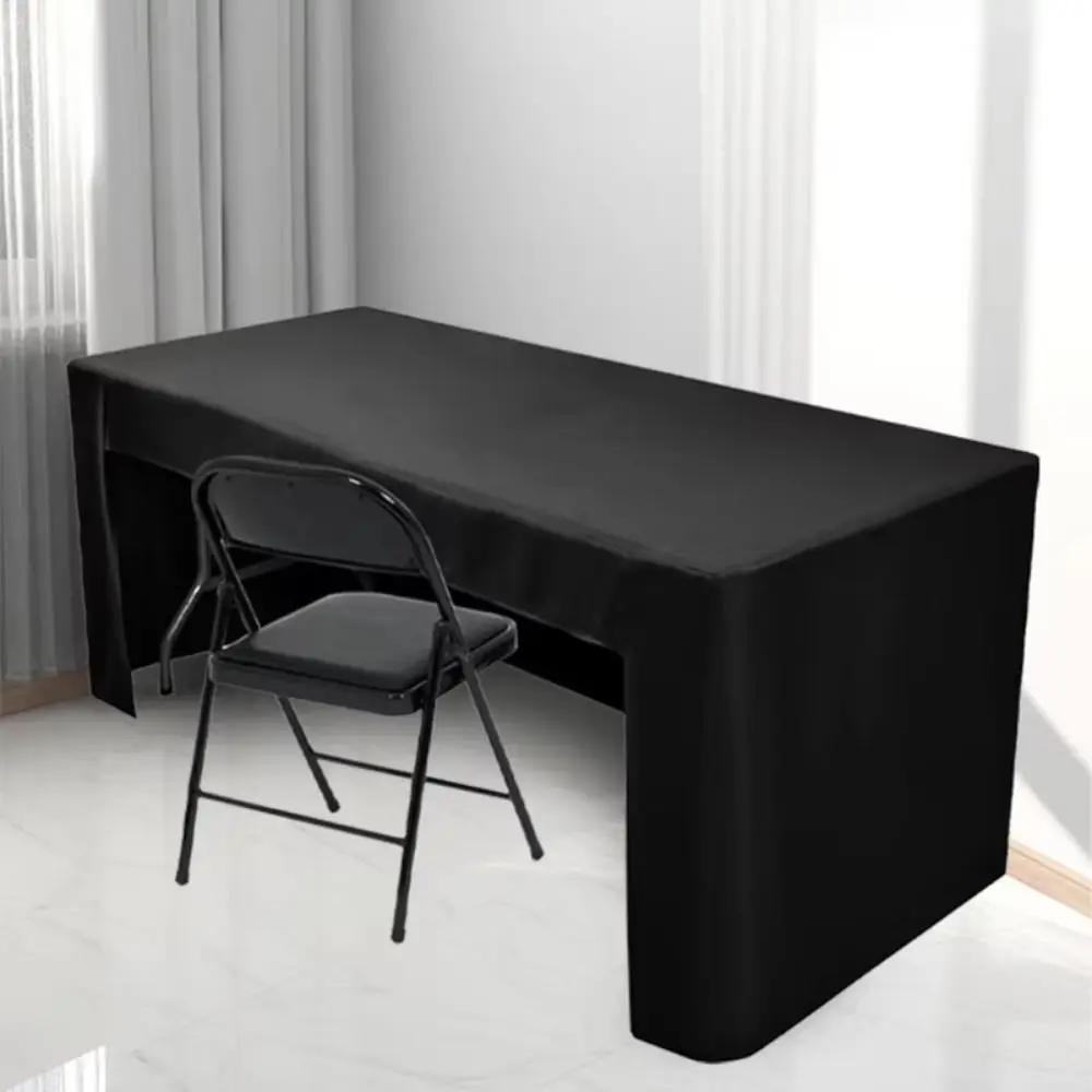 6FT Stretch Tablecloth Spandex Wrinkle Resistant Rectangular Table Skirts Polyester Practical Exhibition Table Decor