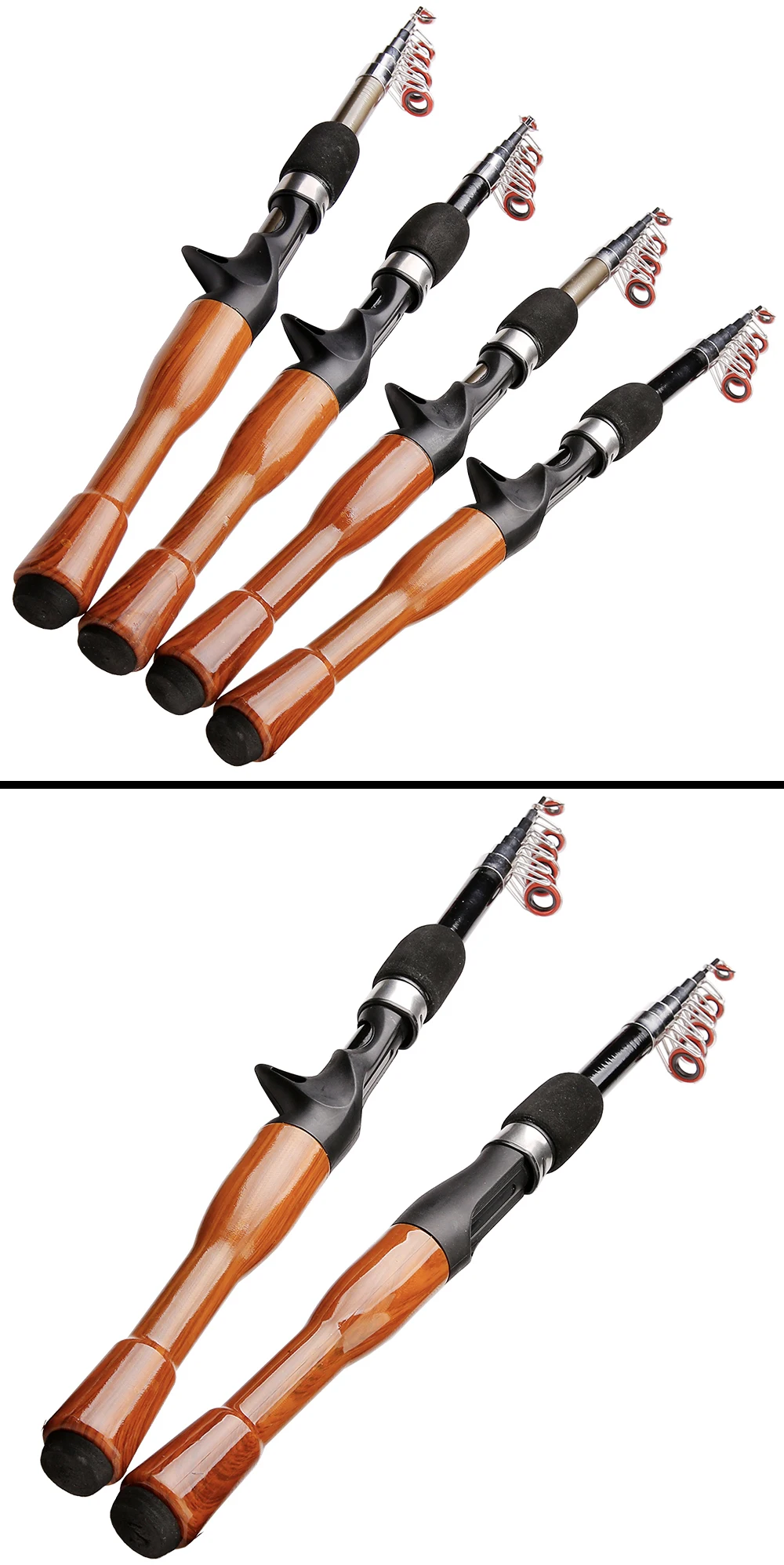Köder Angelrute 1,3 m 1,6 m 1,8 m Carbon Spinning Casting Baitcasting Mini Kurze Licht Reise Köder Stange – Detail 10