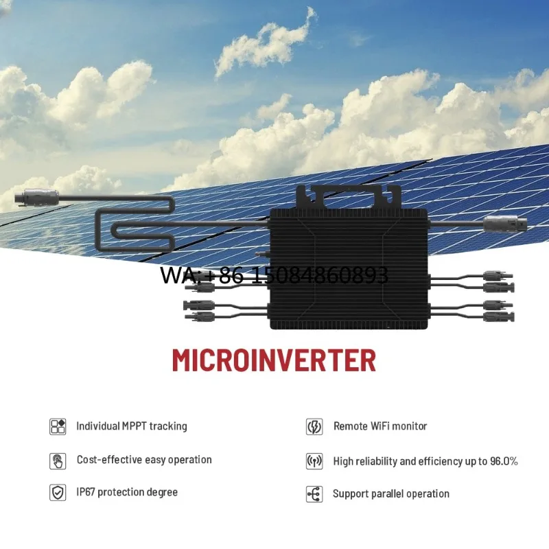 Balcony solar power generation  2000W On Grid Three Phase Single WiFi Micro Inverter IP67 99% MPPT Efficiency Balcony System