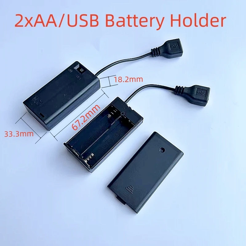 Portable Mini 2/3/4/6/8AA Battery Holder Storage Box Case USB Power Supply Battery Box For 5050 3528 2835 LED Strip Light