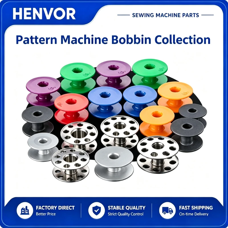 HENVOR Sewing Machine Bobbins Aluminum Stainless Steel Plastic for Computer Pattern and Synchronous Sewing Machines