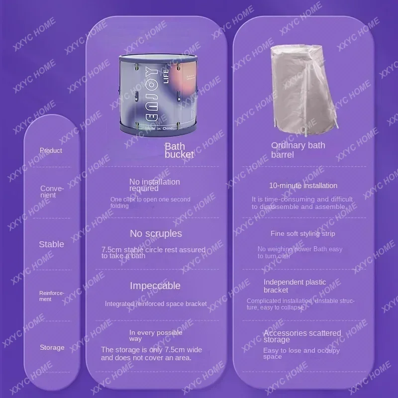 Swimming Pool Home Bucket Folding Children's Non-inflatable Pool Thick Bath Bucket