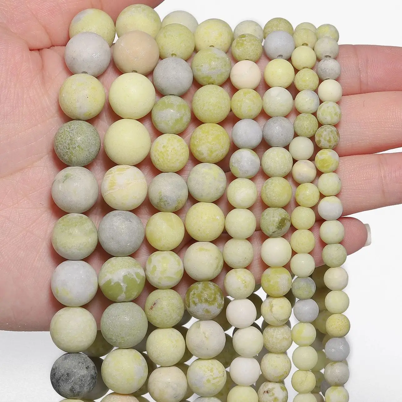6 8 10 12mm Natural Matte Beeswax chalcedony Stone Round Loose Beads For Jewelry Crafts Making Diy Bracelet Necklace Accessories