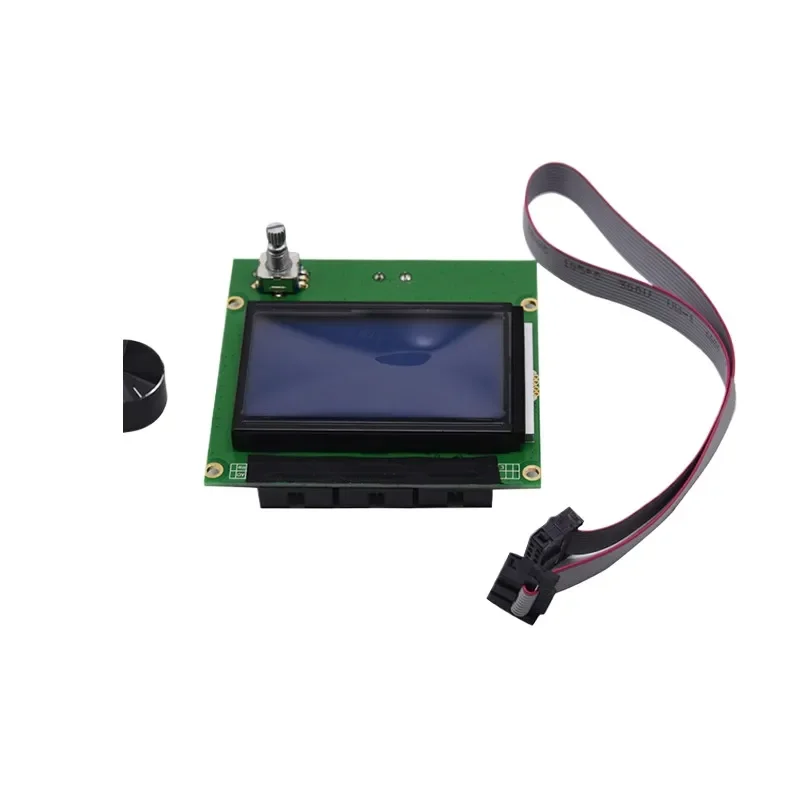 12864 LCD Smart Controller Display Screen with Cable for 3D Printer Accessories Blue Panel Replacement Part Compatible with