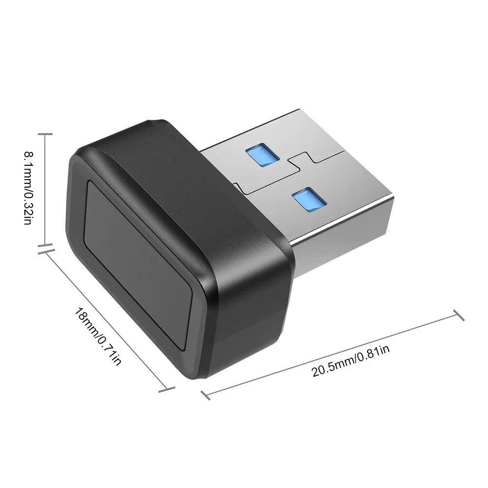 USB Fingerprint Key Reader for Windows 7/8/10/11 Hello PC Biometric Scanner Security Key Fingerprint Sensor Module Password Free