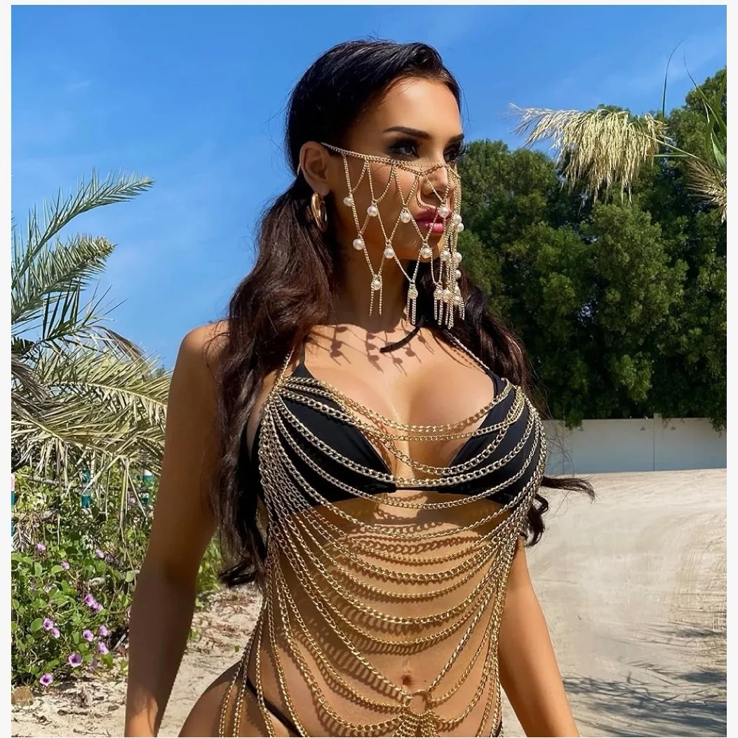 

Body Jewelry Europe And The United States Fashion Exaggerated Multi-layer Bra chain Sexy Alloy Skirt Chain Night Club Party