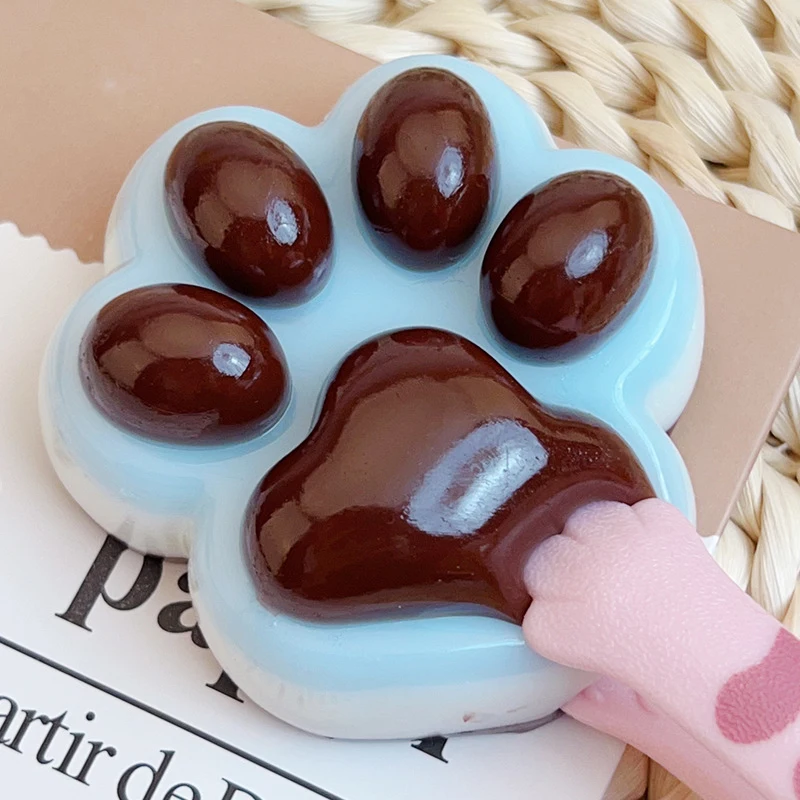 Pattes de chat en chocolat mignonnes de dessin animé, jouet à presser pour adultes, drapeau de boue doux, institut souligné, amusement pour enfants, rebond rapide, ventilation, créatif