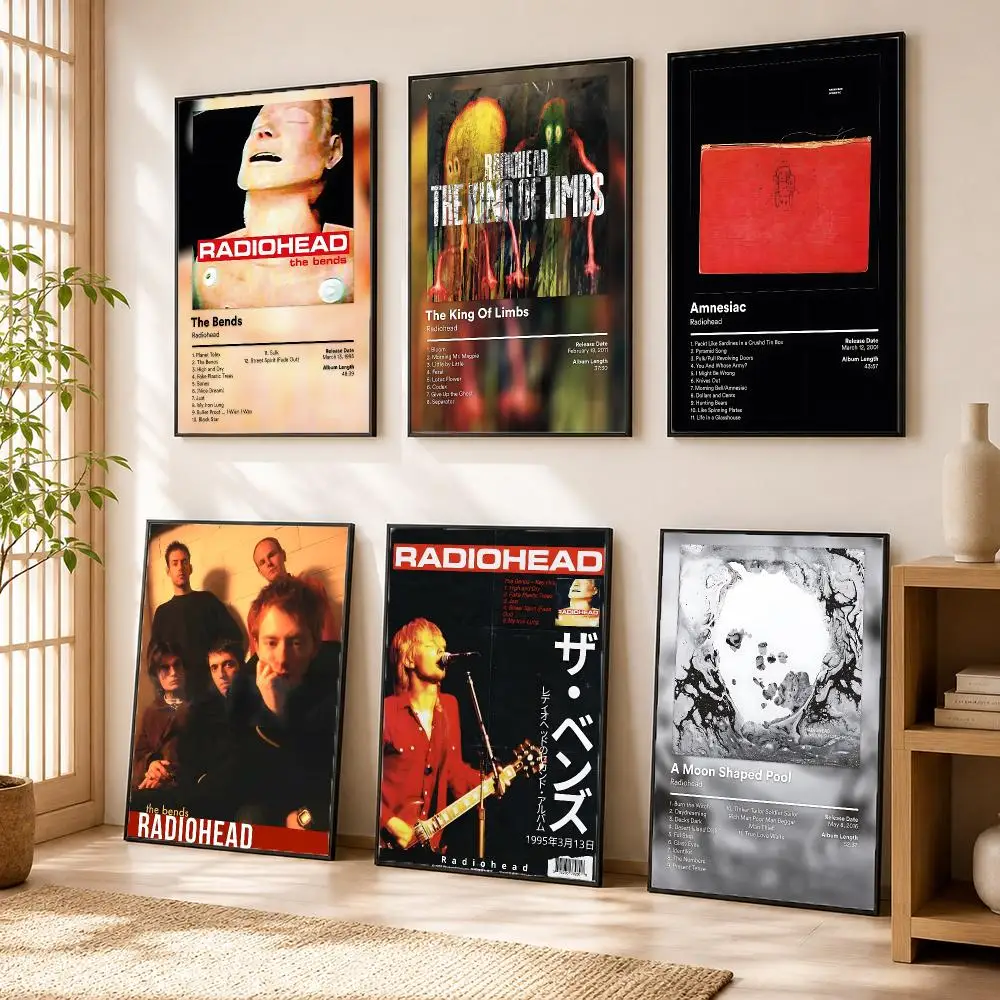 R-Radiohead Classic Band Poster Modern Home Living Bedroom Bar Hallway Waterproof Wall Art Aesthetic Decor