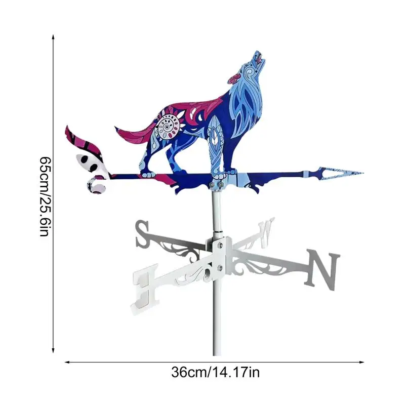 Metal Weathervane Rooster Wind Direction Indicator Farmhouse Garden Weather Vane Spinner Measuring Tools Outdoor Decorations view 6