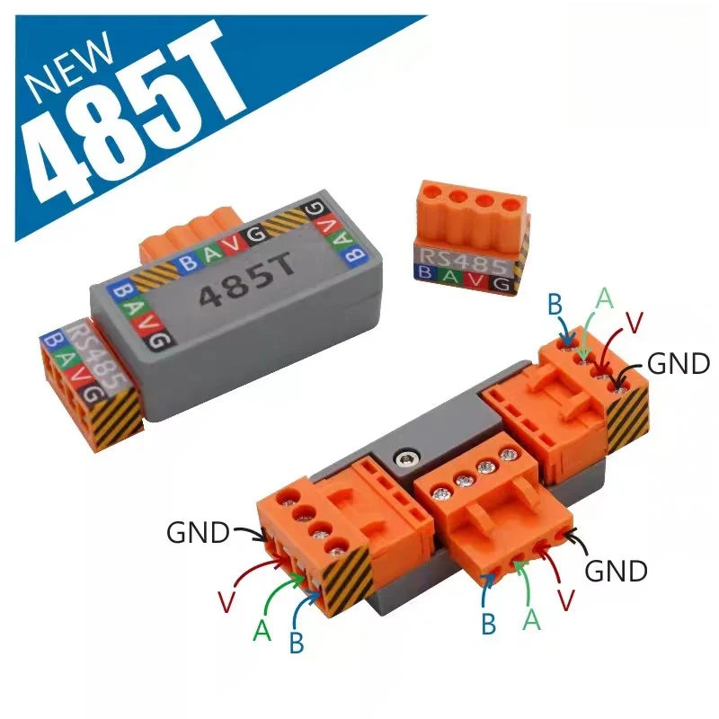 Official M5Stack RS485 Bus T-Shaped Connector 4-Pin 3.96mm Interface with Built-in Power Indicator
