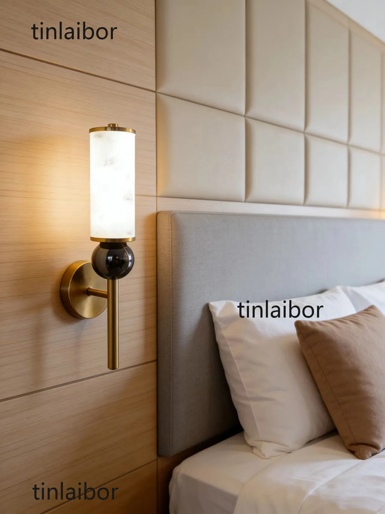 Nordic artificial stone Wall lamp, living room background wall lamp, minimalist bedroom bedside lamp, staircase corridor lamp