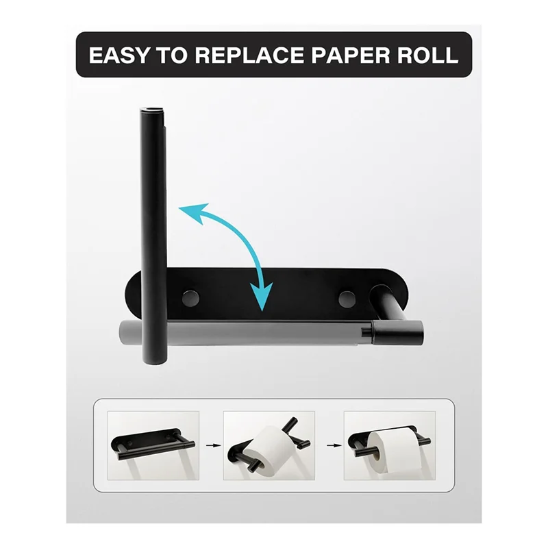 F-3C Tempat Tisu Toilet, Tempat Tisu Toilet Berperekat Tempat Tisu untuk Kamar Mandi Dipasang Di Dinding atau Baja Tahan Karat Berperekat