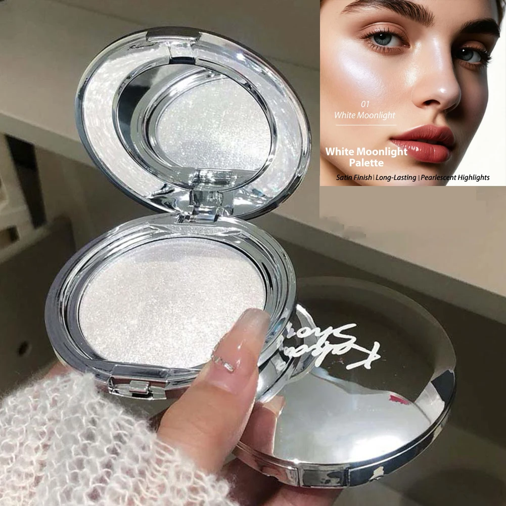 

Highlighters Makeup Palettes,Glitter Face Body Highlighters & Luminizers, Pearl Shimmer Highlighter Makeup Smooth Contour Powder