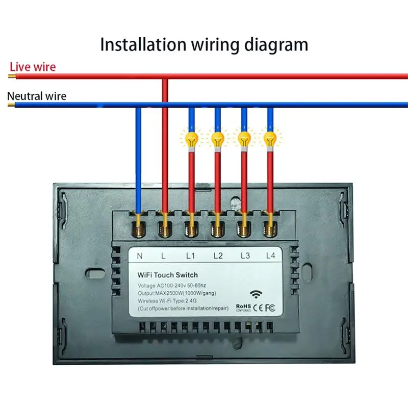 IALJ-interruptores de alimentación táctiles de vidrio, Wifi, interruptor de luz de pared inteligente, control remoto por voz inalámbrico, Tuya, Alexa, Google Home