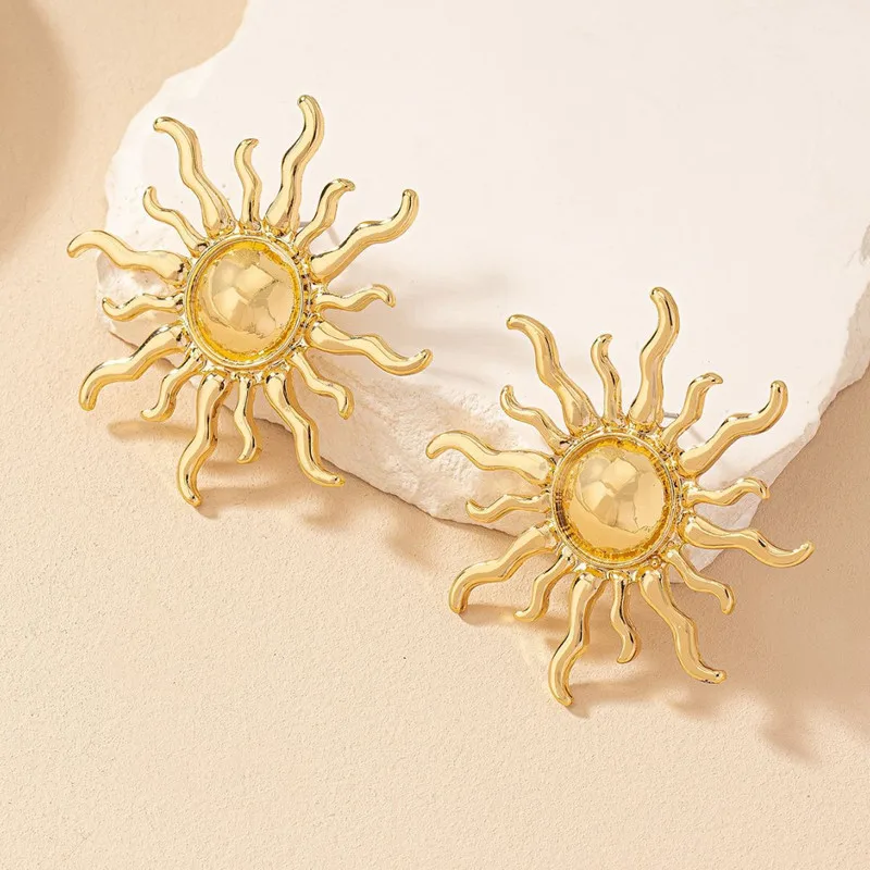 Vintage Oversized Sun Fashion Dangle Earrings earrings for Women Fashion Jewelry Sunshine Earrings 1 Pair 2Pcs