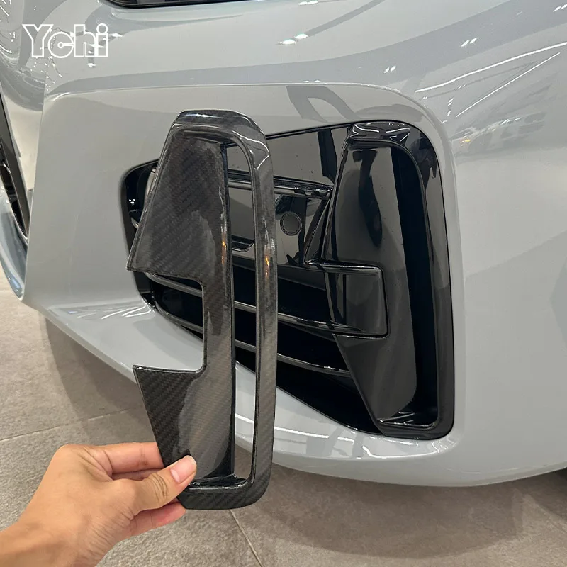 

ABS Carbon Fiber/Black For BMW 4 Series G22 G23 2021-2023 Front Fog Light Frame Cover Trim Stickers Car Accessories