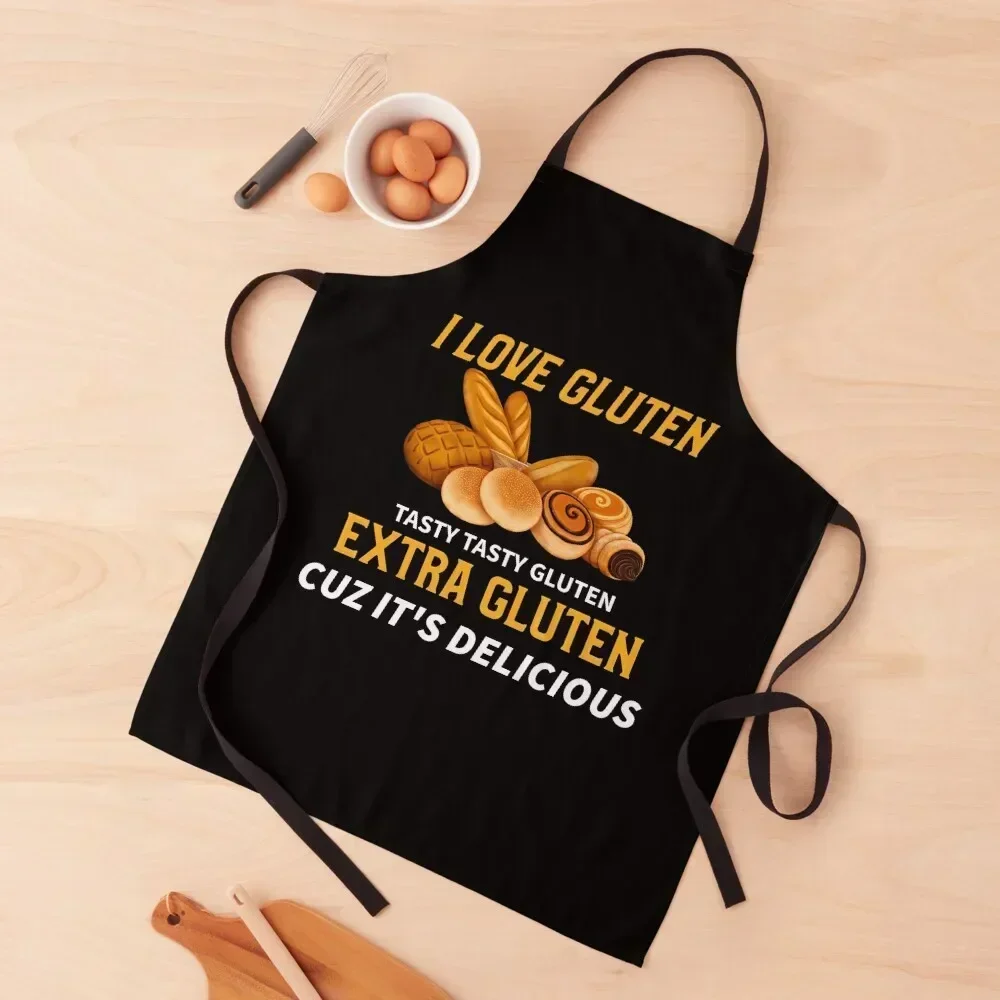 

I Love Gluten Apron Women Kitchen'S Kitchen Utensils Kitchen Man Smock for hairdressing Apron