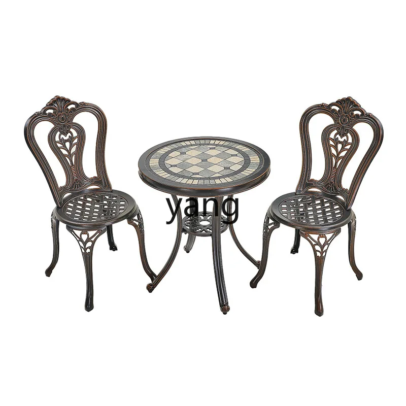LTT outdoor cast aluminum dining chair set table and chair courtyard garden balcony without armrests disassembly chair