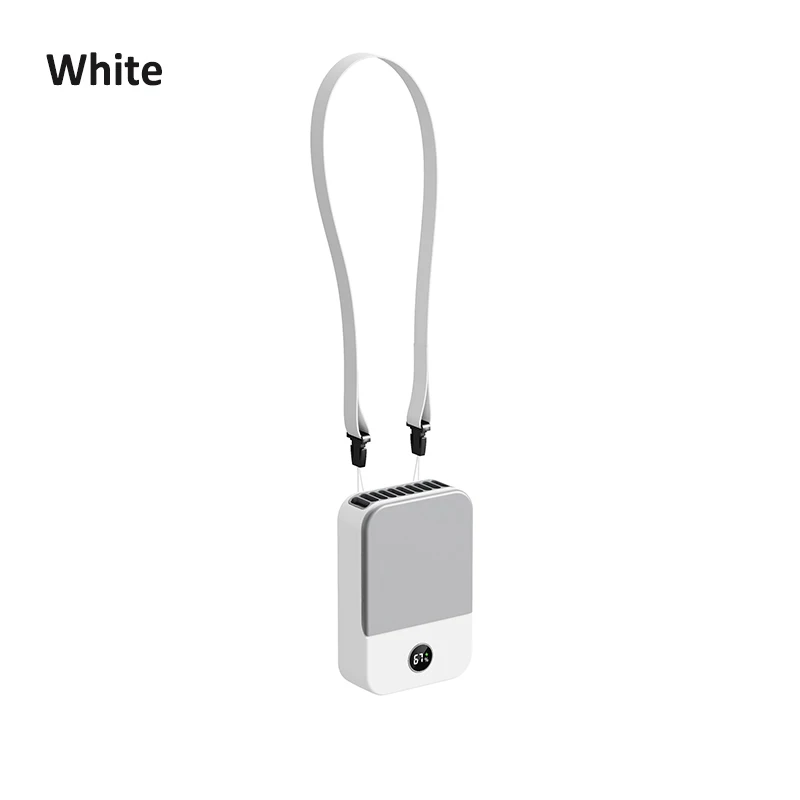 Tailleventilator Draagbare Outdoor Mini Opknoping Nek Ventilator 3 Gear Sterke Wind Bladloze Taille Nek Ventilator Lucht Koeler Usb Fan 2000Mah