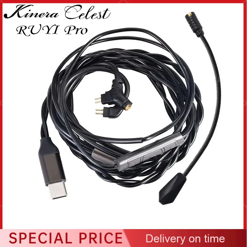 

Kinera Celest Ruyi Pro with DSP USB-C Earphone Cable with Detachable Boom 0.78mm MMCX Mic IEMs Esports Headset