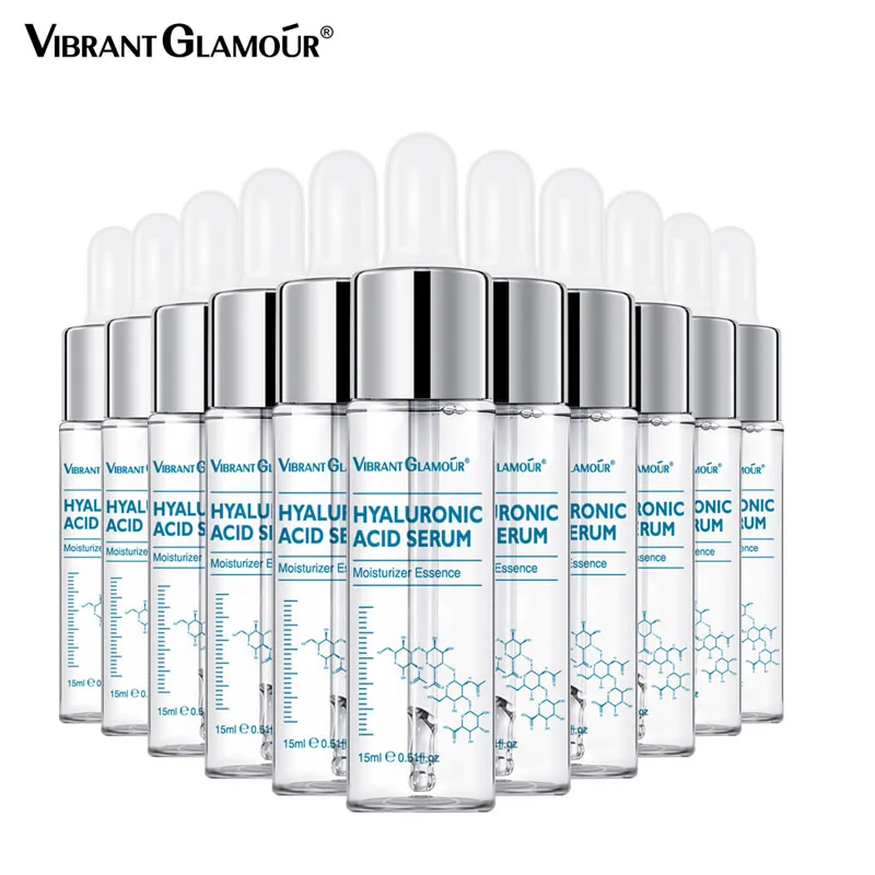 

VIBRANT GLAMOUR Hyaluronic Acid Shrink Pore Face Serum Moisturizing Whitening Essence Anti-Aging Deep Hydration Skin Care 15ML