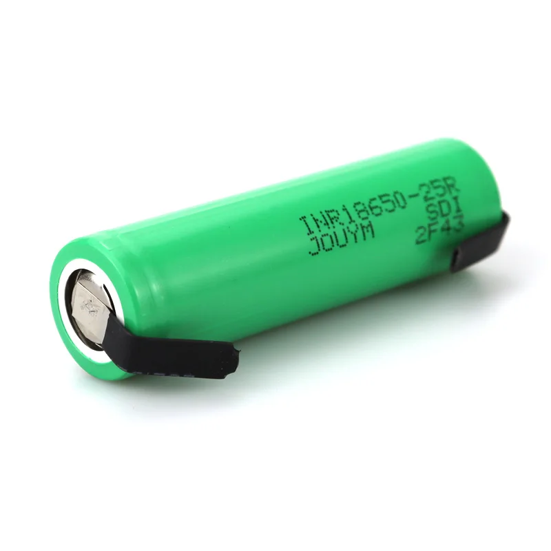 INR18650 25R 3.7 فولت بطارية 18650 قوة عالية الحالية ليثيوم قابلة للشحن عالية التفريغ 20A لحام النيكل لمفك البراغي
