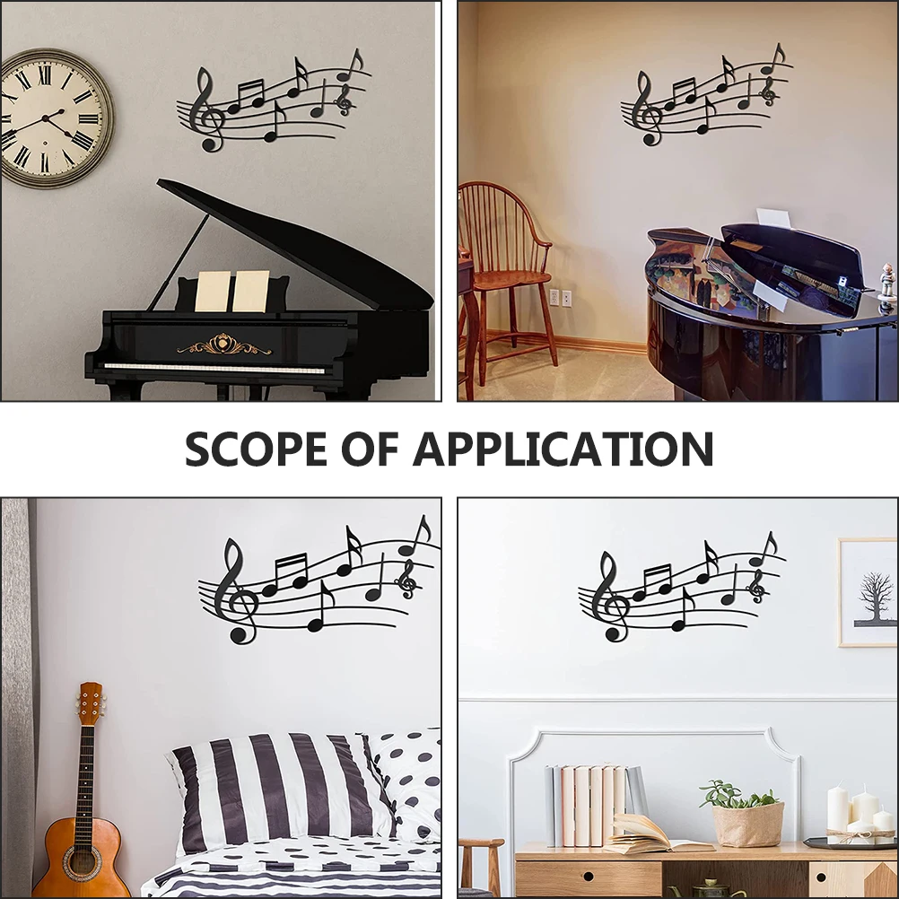 

Musical Note Hanging Iron Decor Rustic Home Office Wall Art Ornament Decoration Backdrop Exquisite Gift Family Friends