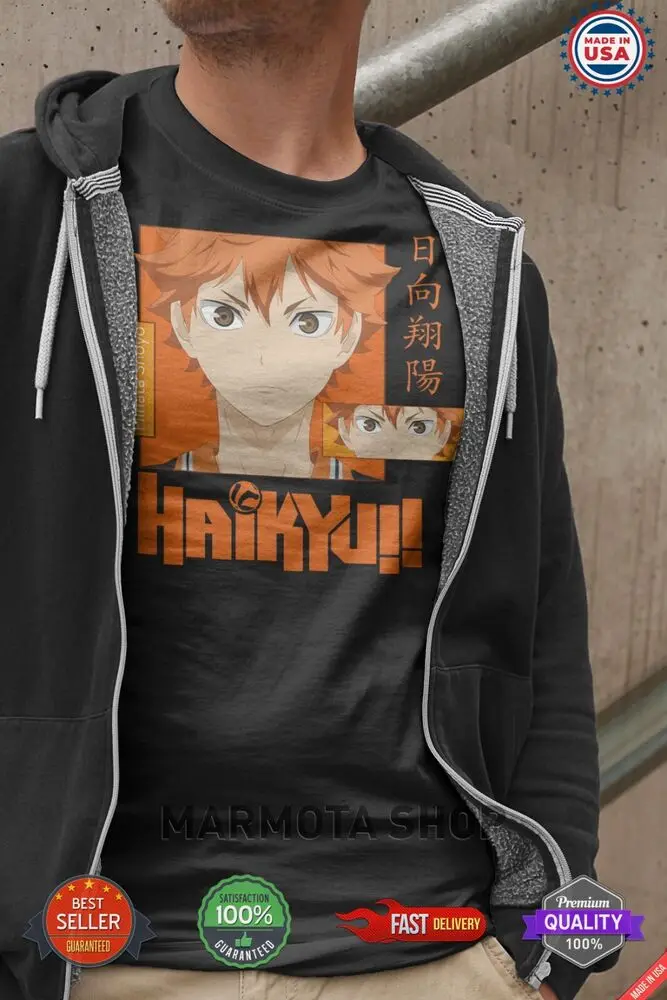 Hinata Shoyo Haikyuu Tobio Kageyama Shirt Anime Japanese Tee T-Shirt Volleyball