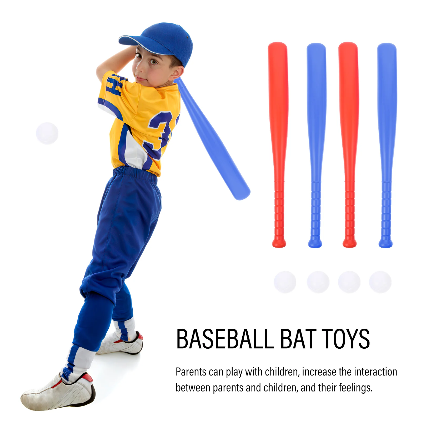 Plastic Baseball Bat Kit for Kids, Toy for Children, Esportes ao ar livre, Vermelho, Amarelo, Azul, Verde, Cada Conjunto