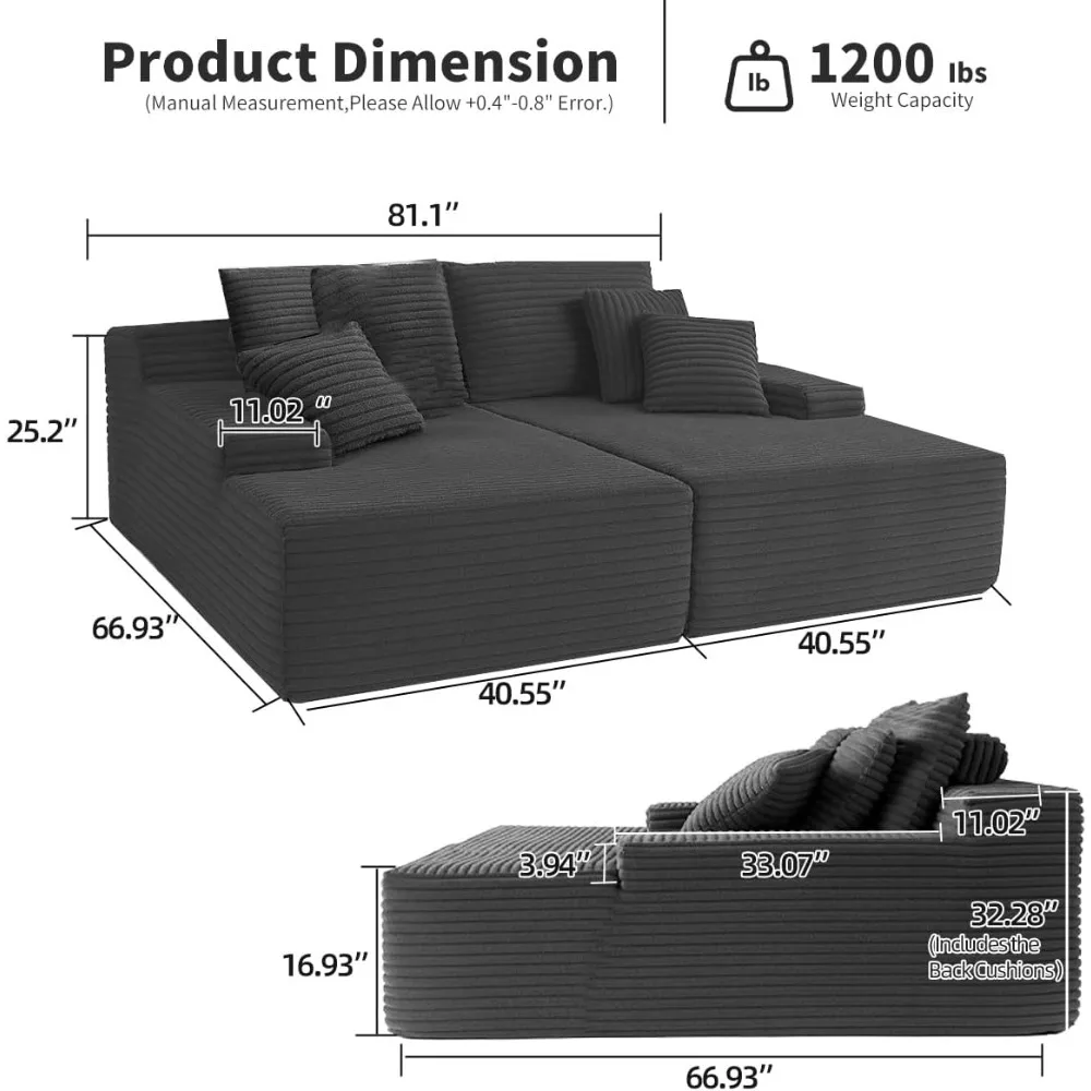 أريكة نوم منجدة كبيرة الحجم، سرير أريكة سحابي مريح، كرسي صالة للجلوس العميق لغرفة المعيشة، كرسي استرخاء داخلي #2