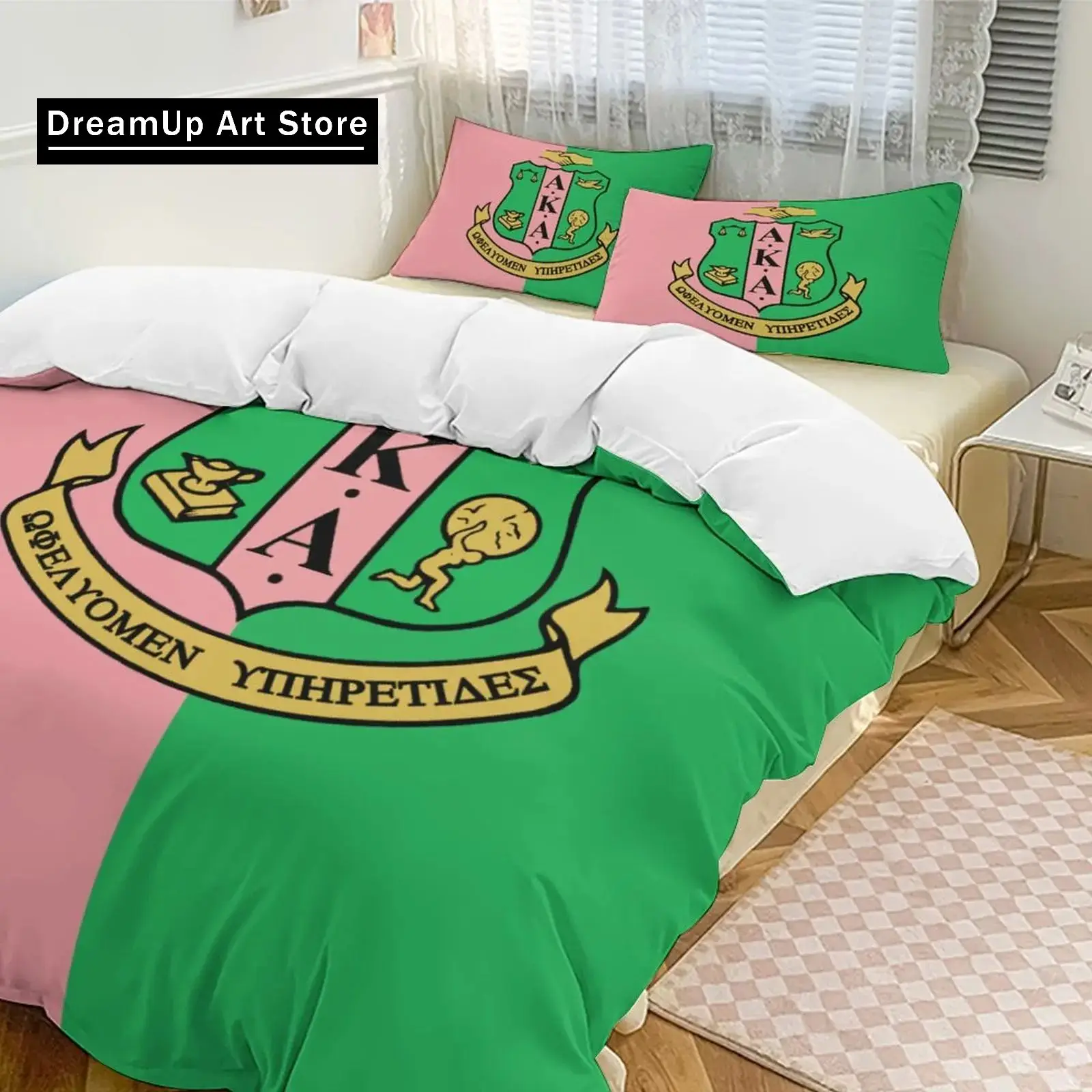 3D Print Alpha Kappa Alpha AKA Bedding Set Boys Girls Twin Queen King Size Duvet Cover Pillowcase Bed boys Adult Bedroom