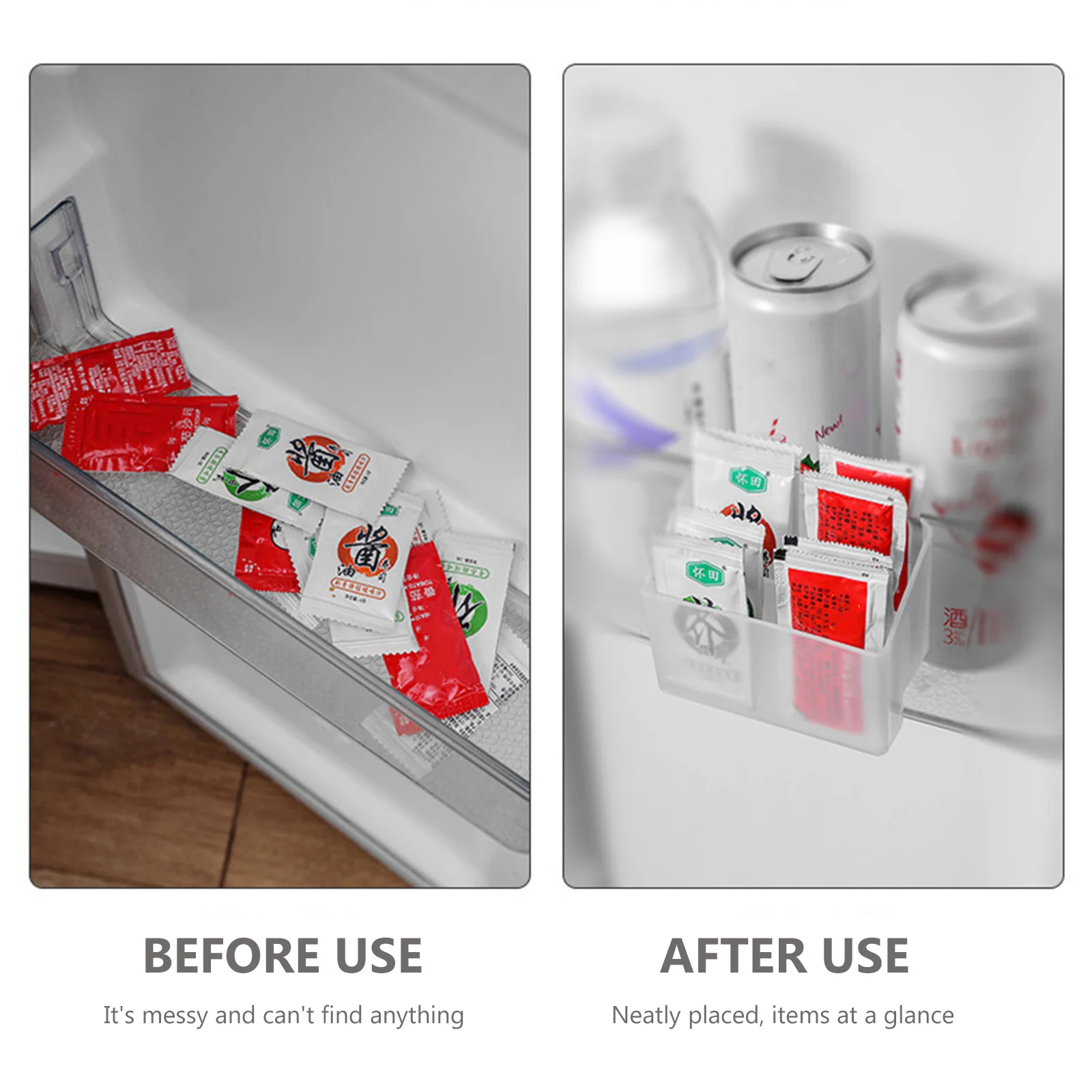 

3Pcs Refrigerator Door Organizer Hanging Boxes Material Easy Remove Fridge Side Storage Container Kitchen Organizer